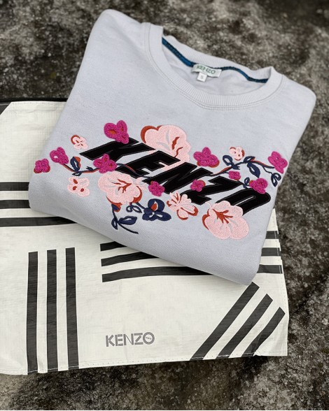 Mikina dámská Kenzo bledě modrá s květy